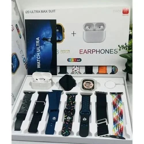 I20 Ultra Max Suit 10 In 1 Smart Watch with AirPods - Stylish and Comfortable - Asm Veo #