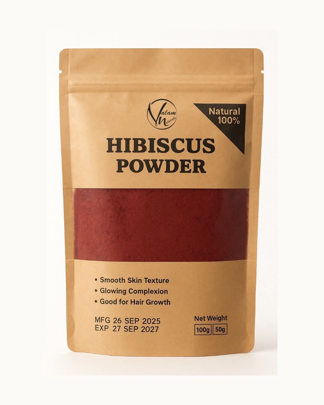 Organic Hibiscus Powder: Skin Glow & Hair Growth Booster - Asm Veo #