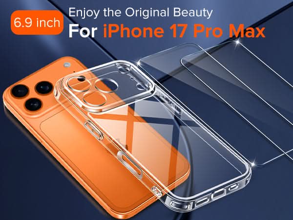 Ultra-Slim 0.2mm TPU Transparent Case for iPhone 17 Pro Max – Crystal Clear Soft Protection - Asm Veo #