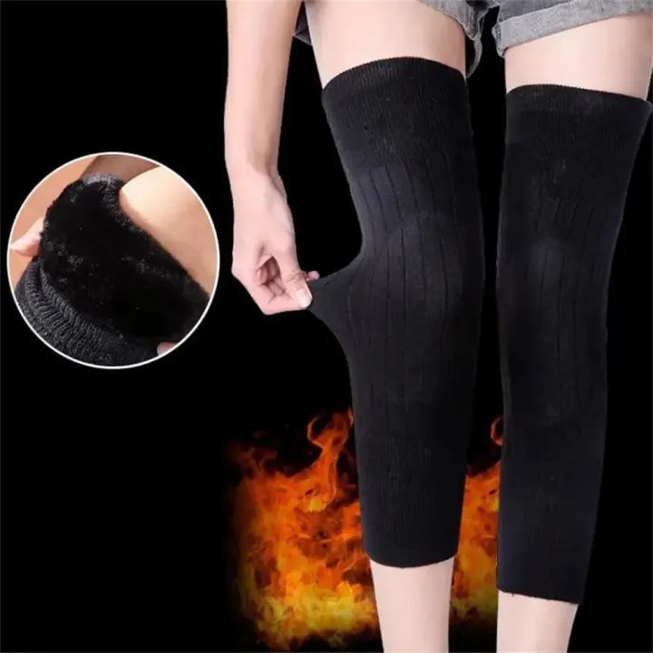 Men Women Cold Proof Plush Socks Warm Leggings Knee Pad Non Slip Joint Injury Recovery Outdoor Sports Compression Winter